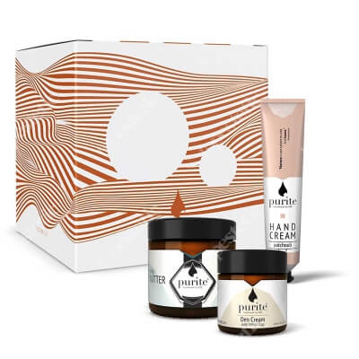 Purite Gift Set Bestseller ZESTAW Dezodorant z białą glinką 60 ml + Krem do rąk - Paczula 50 g + Masło do ciała ujędrniające 120 ml