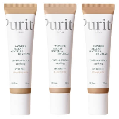 Purito Seoul Mix Colour ZESTAW Krem BB( kolor 23 Natural Beige) 30 ml + Krem BB ( kolor 27 Sand Beige) 30 ml + Krem BB ( kolor 21 Light Beige) 30 ml