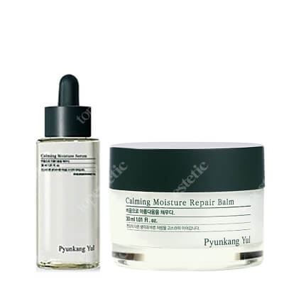 Pyunkang Yul Calming Moisture Care ZESTAW Serum do twarzy o działaniu kojącym i nawilżającym 30 ml + Kojący krem - balsam do twarzy 30 ml