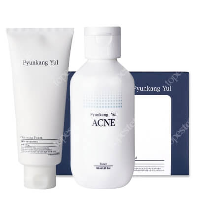 Pyunkang Yul Clear Skin Care ZESTAW Oczyszczająca pianka do twarzy 150 ml + Przeciwtrądzikowy, oczyszczający toner do twarzy 150 ml + Naturalne płatki kosmetyczne 160 szt.
