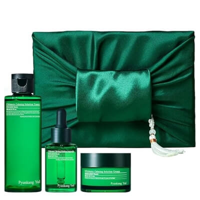 Pyunkang Yul Ultimate Calming Line Gift Set ZESTAW Tonik 110 ml + Kojąca ampułka do twarzy 30 ml + Łagodzący krem do twarzy 30 ml