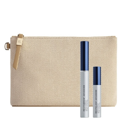 Revitalash Effortless Beauty Collection Brow ZESTAW Odżywka stymulująca wzrost brwi 3 ml + Odżywka stymulująca wzrost rzęs 1,0 ml + Kosmetyczka 1 szt