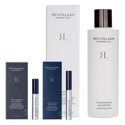 Revitalash RevitaLash Advanced + RevitaBrow Advanced + Thickening Shampoo ZESTAW Odżywka stymulująca wzrost rzęs - 3 miesięczna kuracja 2,0 ml + Odżywka stymulująca wzrost brwi 1,5 ml + Pogrubiający szampon 250 ml