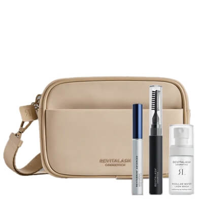 Revitalash Stregthen Define To Brow ZESTAW Odżywka stymulująca wzrost brwi 3 ml + Żel do brwi﻿ - jasnybrązowy 7,4 ml + Woda micelarna 30 ml + Kosmetyczka 1 szt