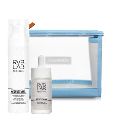 RVB LAB Make Up Pielęgnacja Rewitalizująco - Nawilżająca ZESTAW Krem z pre-biotykami 50 ml + Serum nawadniające 30 ml + Kosmetyczka 1 szt