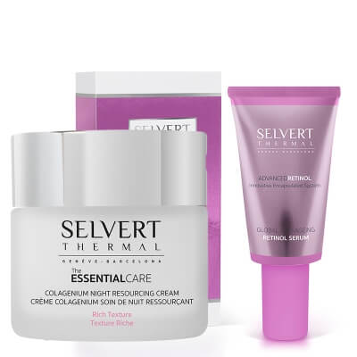 Selvert Thermal Global Antiageing Retinol Serum + Colagenium Night Resourcing Cream ZESTAW Serum przeciwstarzeniowe 30 ml + Bogaty krem naprawczy na noc 50 ml