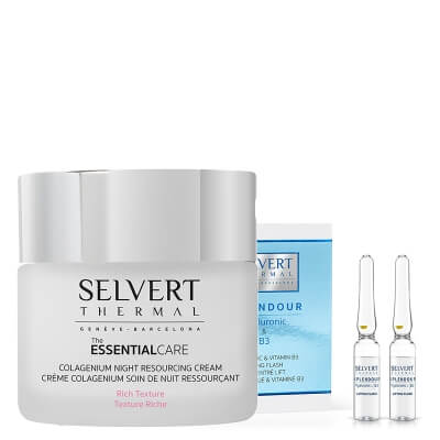 Selvert Thermal Lifting Night Set ZESTAW Ampułki liftingujące 2 x 1,5 ml + Bogaty krem naprawczy na noc 50 ml