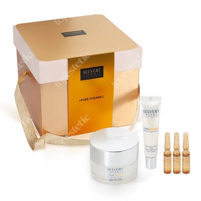 Selvert Thermal Pure Vit C ZESTAW Witaminowy krem odnawiający 50 ml + Witaminowy krem na okolice oczu 15 ml + Ujędrnianie , blask 3 x 2 ml