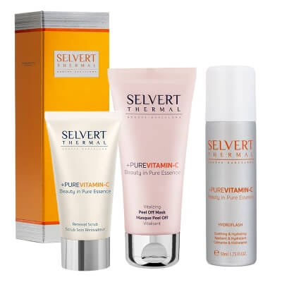 Selvert Thermal Renewal and Vitalizing Set ZESTAW Mgiełka z witaminą C 50 ml + Witaminowy scrub 50 ml + Witalizująca maska 100 ml
