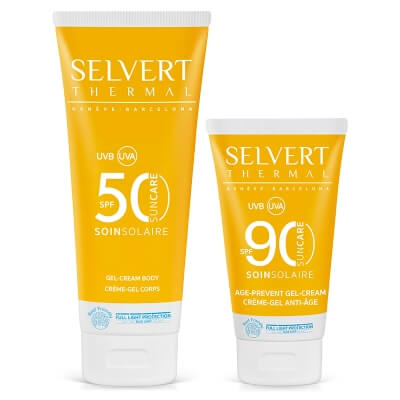 Selvert Thermal Sun Shield Protect Set ZESTAW Żel-krem do twarzy 50 ml + Żel-krem do ciała 200 ml