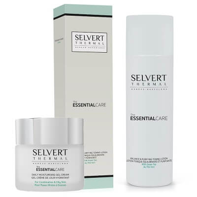 Selvert Thermal Toning Lotion + Daily Moisturizing Gel - Cream ZESTAW Rewitalizujący tonik 200 ml + Nawilżający żel - krem dla skóry młodej, mieszanej, tłustej