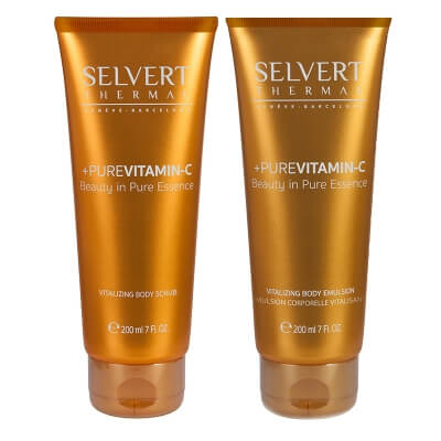 Selvert Thermal Vitalizing Body Set ZESTAW Witalizujący piling do ciała w tubie 200 ml + Witaminowa emulsja na ciało 200 ml