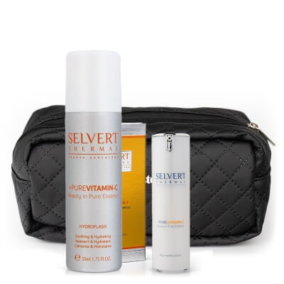 Selvert Thermal Vitamin Renewal Set ZESTAW Mgiełka z witaminą C 50 ml + Witaminowe serum odnawiające 30 ml + Kosmetyczka 1 szt