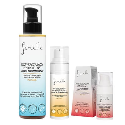Senelle Bright And Fresh Skin ZESTAW Olejek do demakijażu 150 ml + Serum pod oczy i na powieki 15 ml + Serum na przebarwienia 30 ml