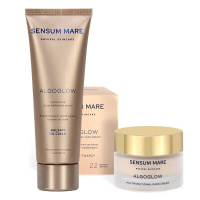 Sensum Mare Glow Up ZESTAW Rozświetlająco - upiększający balsam do ciała 125 ml + Wielofunkcyjny krem do twarzy rozświetlająco – wygładzający 50 ml
