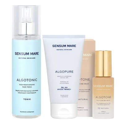 Sensum Mare Perfect Start ZESTAW Żel do mycia twarzy 150 ml + Tonik 200 ml + Krem BB (kolor Natural) 30 ml