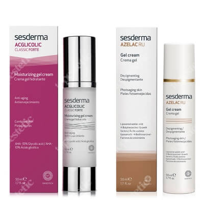 Sesderma Acglicolic Classic Forte + Azelac RU Gel Cream ZESTAW Krem-żel nawilżający 50 ml + Krem-Żel depigmentujący 50 ml