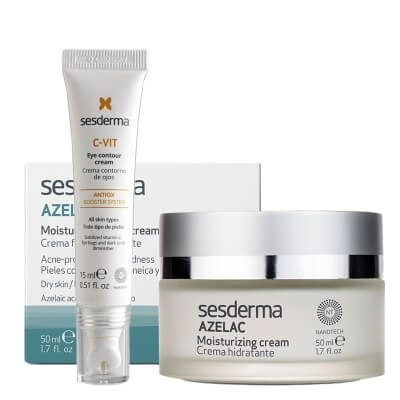 Sesderma Azelac + C-VIT Eye Contour Cream ZESTAW Krem nawilżający do twarzy 50 ml + Krem pod oczy 15 ml