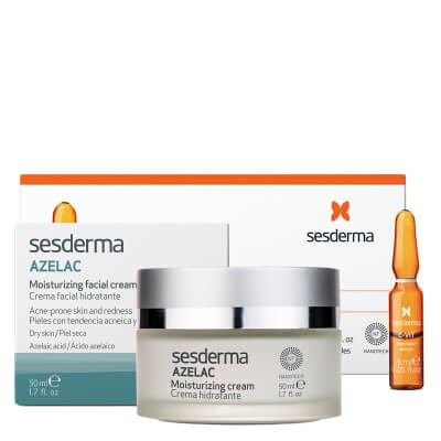 Sesderma Azelac + C-VIT Intensive Serum ZESTAW Krem nawilżający do twarzy 50 ml + Intensywne Serum 12% Ampułki 10 x 1,5 ml
