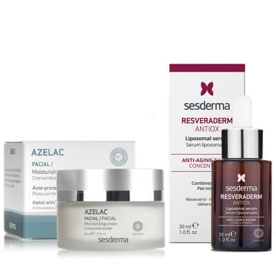 Sesderma Azelac + Resveraderm Liposomal Serum ZESTAW Krem nawilżający do twarzy 50 ml + Serum liposomowe 30 ml
