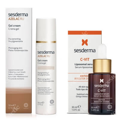Sesderma Azelac RU Gel Cream + C-VIT Liposomal Serum ZESTAW Krem-Żel depigmentujący 50 ml + Serum liposomowe 30 ml