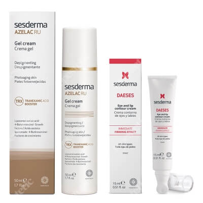 Sesderma Azelac RU Gel Cream + Daeses Eye and Lip Contour Cream ZESTAW Krem-Żel depigmentujący 50 ml + Krem kontur oczu i ust 15 ml
