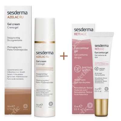 Sesderma Azelac RU Gel Cream + Reti Age Eye Contour Gel ZESTAW Krem-żel depigmentujący 50 ml + Krem kontur oczu 15 ml