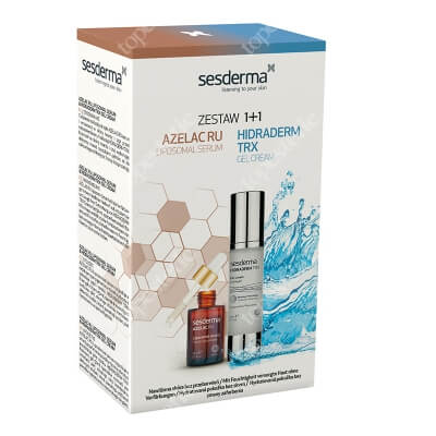 Sesderma Azelac RU + Hidraderm TRX Gel Cream ZESTAW Serum liposomowe 30 ml + Krem-żel 50 ml, Kartonik