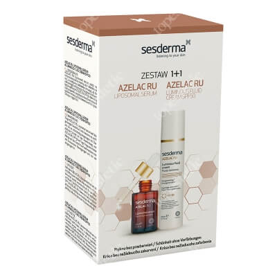 Sesderma Azelac RU Luminous Fluid Cream SPF 50 + Azelac RU ZESTAW Emulsja rozświetlająca 50 ml + Serum liposomowe 30 ml kartonik