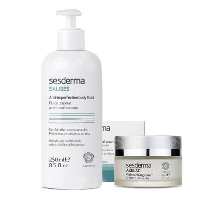 Sesderma Azelac + Salises Anti - Imperfection Body Fluid ZESTAW Krem nawilżający do twarzy 50 ml + Balsam do ciała przeciw niedoskonałościom 250 ml