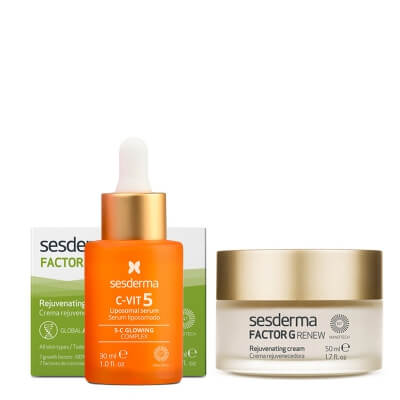 Sesderma C-VIT 5 Liposomal Serum + Factor G - Rejuvenating Cream ZESTAW Serum do twarzy z witaminą C 30 ml + Regenerujący krem przeciwstarzeniowy 50 ml