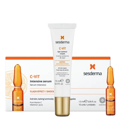 Sesderma C-VIT Eye Contour Cream + C-VIT Intensive Serum ZESTAW Krem pod oczy 15 ml + Intensywne Serum 12% Ampułki 10 x 1,5 ml