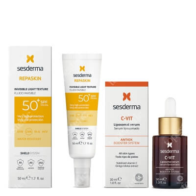 Sesderma C-VIT Liposomal Serum + Repaskin Fluido Invisible SPF 50+ New ZESTAW Serum liposomowe 30 ml + Emulsja 50 ml