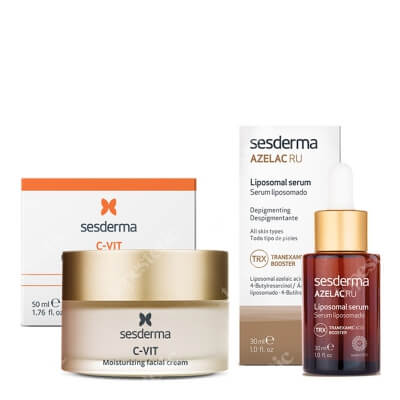 Sesderma C-VIT Moisturizing Facial Cream + Azelac RU serum ZESTAW Krem nawilżający 50 ml + Serum liposomowe 30 ml