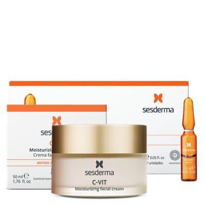 Sesderma C-VIT Moisturizing Facial Cream + C-VIT Intensive Serum ZESTAW Krem nawilżający 50 ml + Intensywne Serum 12% Ampułki 10 x 1,5 ml