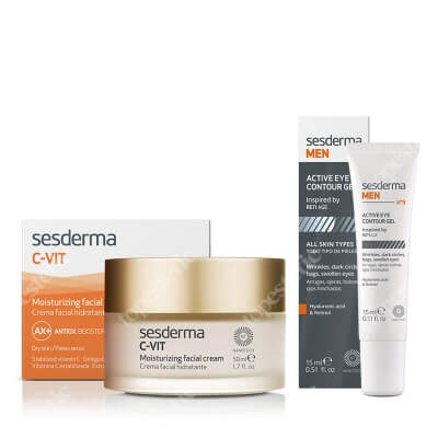 Sesderma C-VIT Moisturizing Facial Cream + MEN N9 Active Eye Contour Gel ZESTAW Krem nawilżający 50 ml + Żel pod oczy dla mężczyzn 15 ml