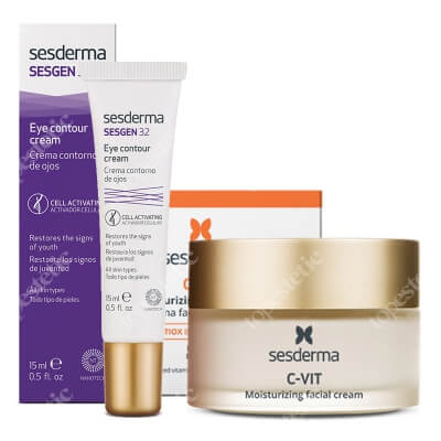 Sesderma C-VIT Moisturizing Facial Cream + Sesgen 32 Eye Contour Cream ZESTAW Krem nawilżający 50 ml + Krem kontur oczu 15 ml