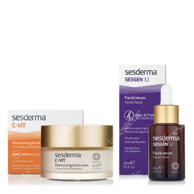 Sesderma C-VIT Moisturizing Facial Cream + Sesgen 32 Serum ZESTAW Krem nawilżający 50 ml + Serum aktywujące komórki 30 ml