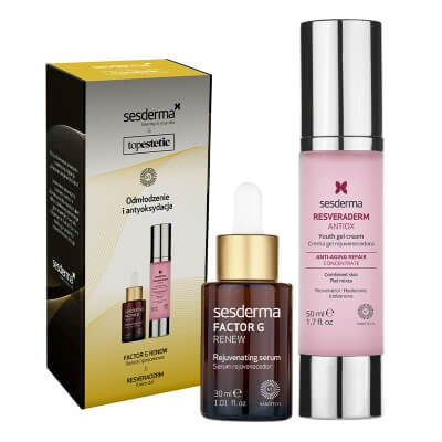 Sesderma Factor G Serum + Resveraderm Youth Gel Cream ZESTAW Odmłodzenie i Antyoksydacja - Serum 30 ml + Krem-żel przeciwstarzeniowy 50 ml