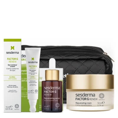 Sesderma Factor G Set ZESTAW Serum z pęcherzykami lipidowymi 30 ml + Regenerujący krem przeciwstarzeniowy 50 ml + Krem pod oczy 15 ml + Czarna, duża 1 szt