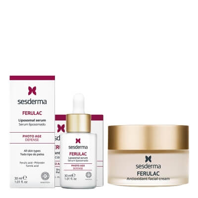 Sesderma Ferulac Cream + Ferulac Serum New ZESTAW Antyoksydacyjny krem do twarzy z kwasem ferulowym 50 ml + Liposomowe serum antyoksydacyjne z kwasem ferulowym 30 ml