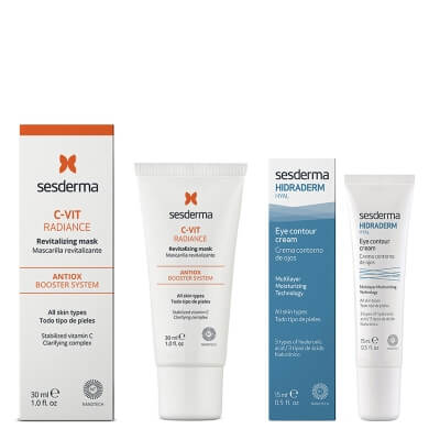 Sesderma Hidraderm Eye + C-VIT Radiance ZESTAW Krem pod oczy 15 ml + Rewitalizująca maska 30 ml