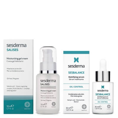 Sesderma Sesbalance Serum + Salises ZESTAW Serum matujące, regulujące wydzielanie sebum z retinolem 30 ml + Krem-żel nawilżający 50 ml