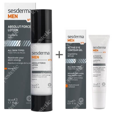 Sesderma MEN N9 Absolute Force Lotion + MEN N9 Active Eye Contour Gel ZESTAW Rewitalizująca emulsja do twarzy dla mężczyzn 50 ml + Żel pod oczy dla mężczyzn 15 ml