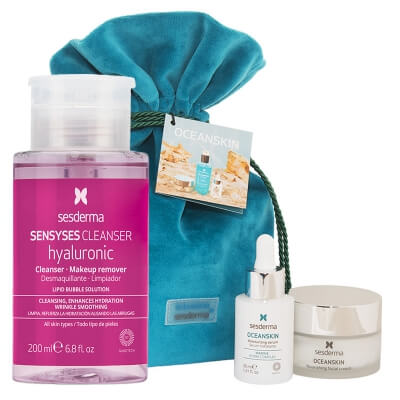 Sesderma Oceanskin Set + Sensyses Hyaluronic ZESTAW ZESTAW Serum nawilżające 30 ml + Krem odżywczy 50 ml + Woreczek + Płyn oczyszczający, liposomowy 200 ml