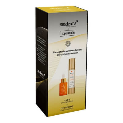 Sesderma C-VIT 5 Serum + C-VIT Radiance ZESTAW Pielęgnacja Rewitalizująca Dodająca Blasku, Serum 30 ml + Krem rozświetlający 50 ml