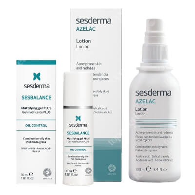 Sesderma Pielęgnacja Skóry Tłustej, Błyszczącej ZESTAW Emulsja (głowa, twarz, ciało) 100 ml + Żel matujący na noc 30 ml