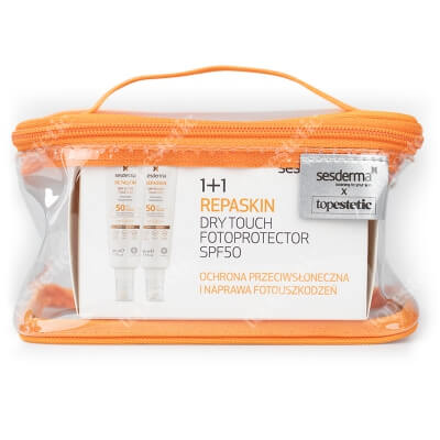 Sesderma Repaskin Dry Touch SPF 50 x 2 ZESTAW Krem ochronny SPF50, 50 ml x 2 + Kosmetyczka