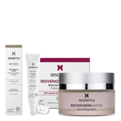 Sesderma Resveraderm Facial Cream + Retises 0,05% ZESTAW Krem przeciwstarzeniowy 50 ml + Przeciwzmarszczkowy krem pod oczy 15 ml