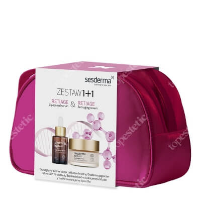 Sesderma Reti Age Cream + Reti Age Serum ZESTAW Krem przeciwzmarszczkowy 50 ml + Serum przeciwzmarszczkowe 30 ml + Kosmetyczka Sesderma